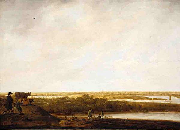 Aelbert Cuyp Panoramic Landscape with Shepherds France oil painting art